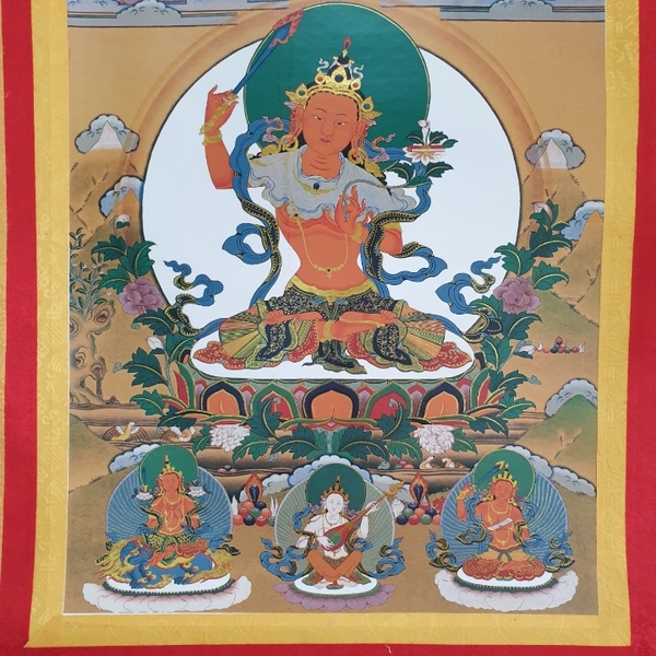 Tranh Thangka Văn Thù Sư Lợi Bồ Tát_120x80cm